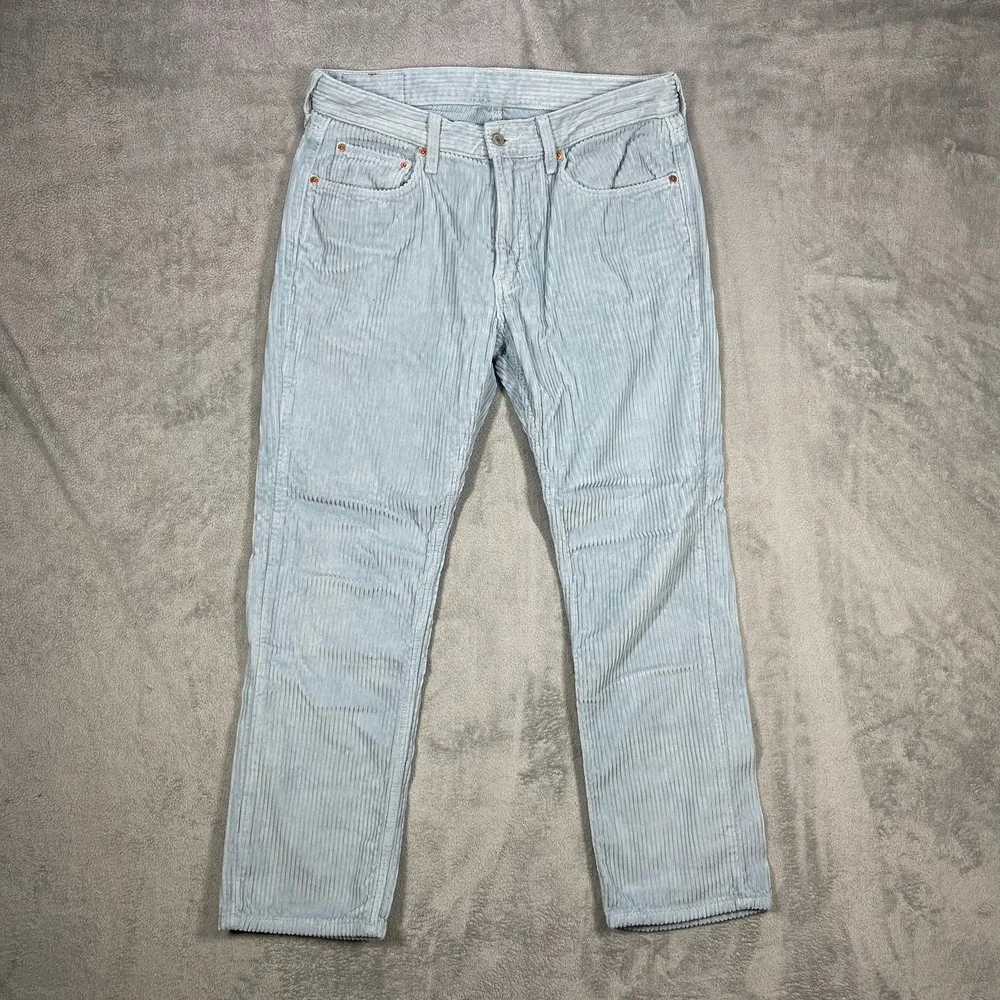 Levi's 559 Corduroy Pants Mens 32x30 (29) Light Baby Blue Relaxed Straight Wale